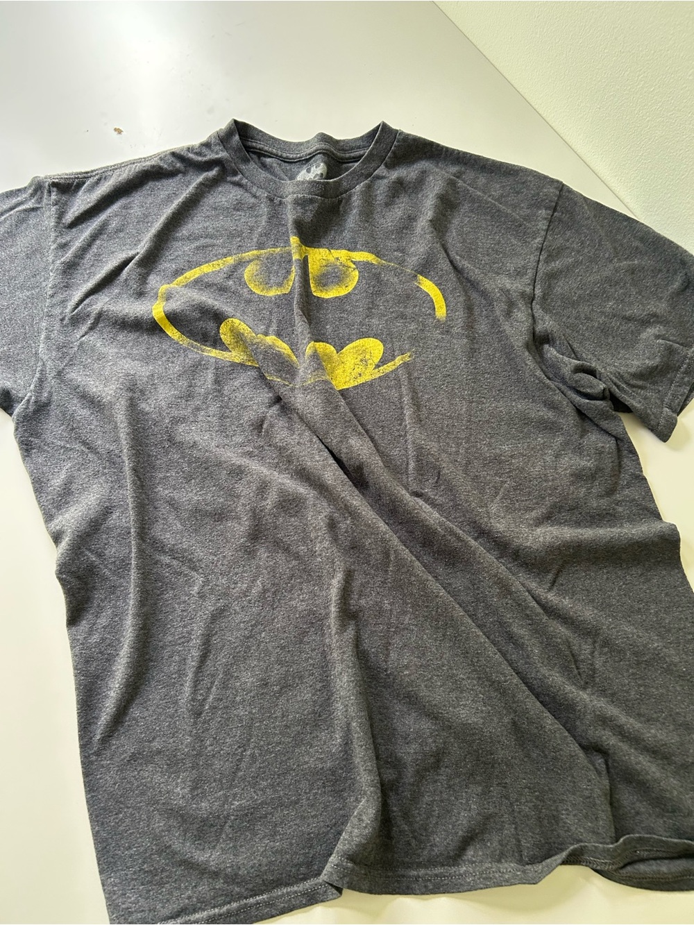 Men's Gray Batman Graphic Tee - Yellow Logo
